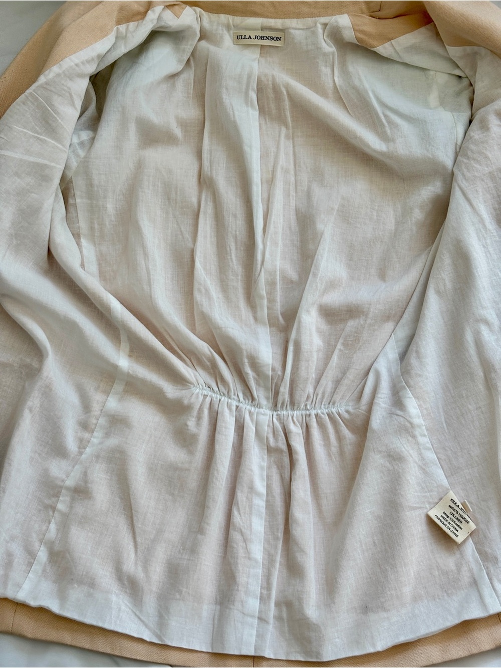 Ulla Johnson Women's Lined Linen Blend Blazer - Deep Cream in Size 4 - Picture 9 of 16